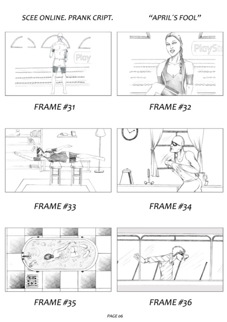 Storyboard for the April´s fool seasonal internet advertorial for Playstation 4 by Create advertising