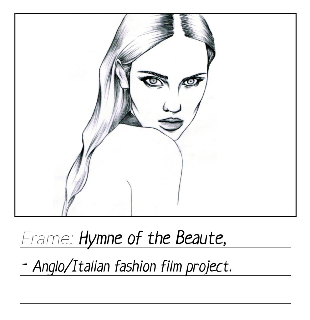 Storyboard for the Anglo-Italian fashion film project "Hymne a la beaute"