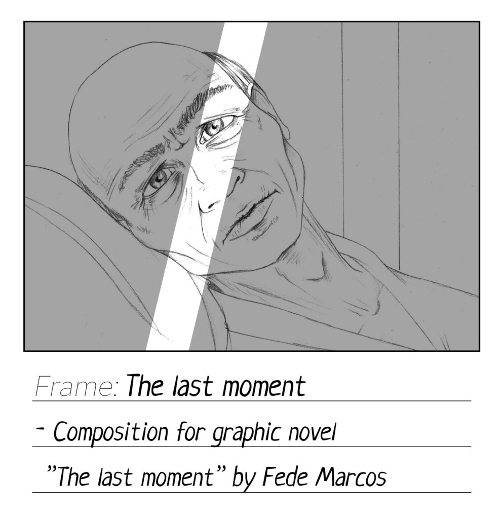 Storyboard for "The last moment", a graphic novel by Fede Marcos